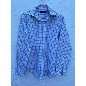 ETRO Milano Mens Long Sleeve Button Down Made in Italy Dress Shirts Plaid Sz 38